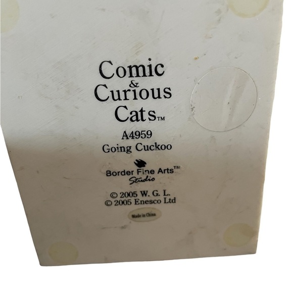 Enesco Orange Marmalade Cat and Cuckoo Clock Statue Figurine 2006 - Picture 5 of 5